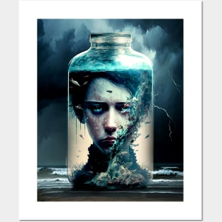 Boy in a Jar with a Pickled Face No. 1 Posters and Art